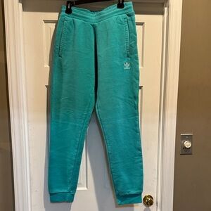 Adidas Teal Men’s Sweatpants with Trefoil Logo, M